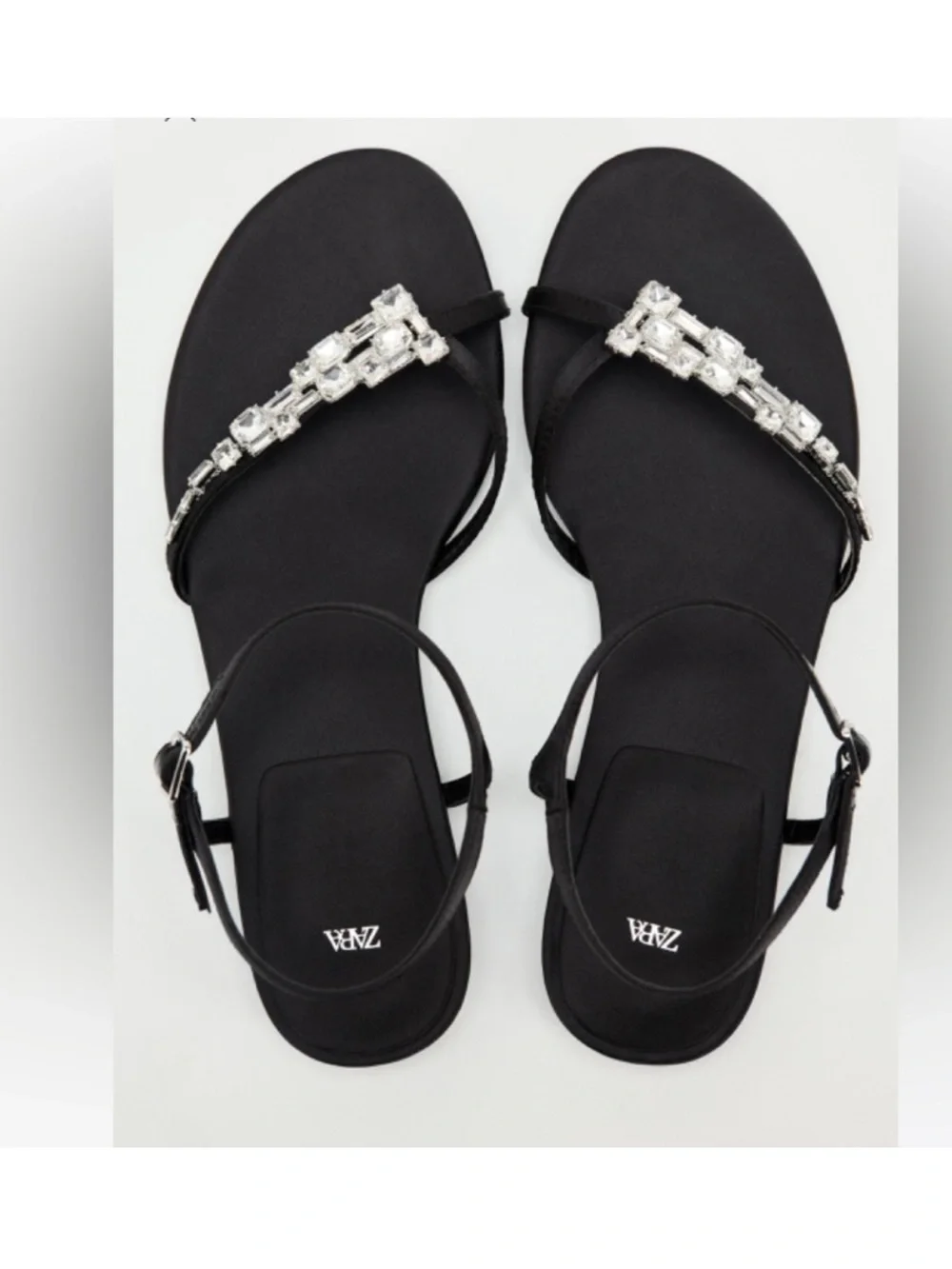 ZARA EMBELLISHED FLAT SANDALS - Picture 4 of 7